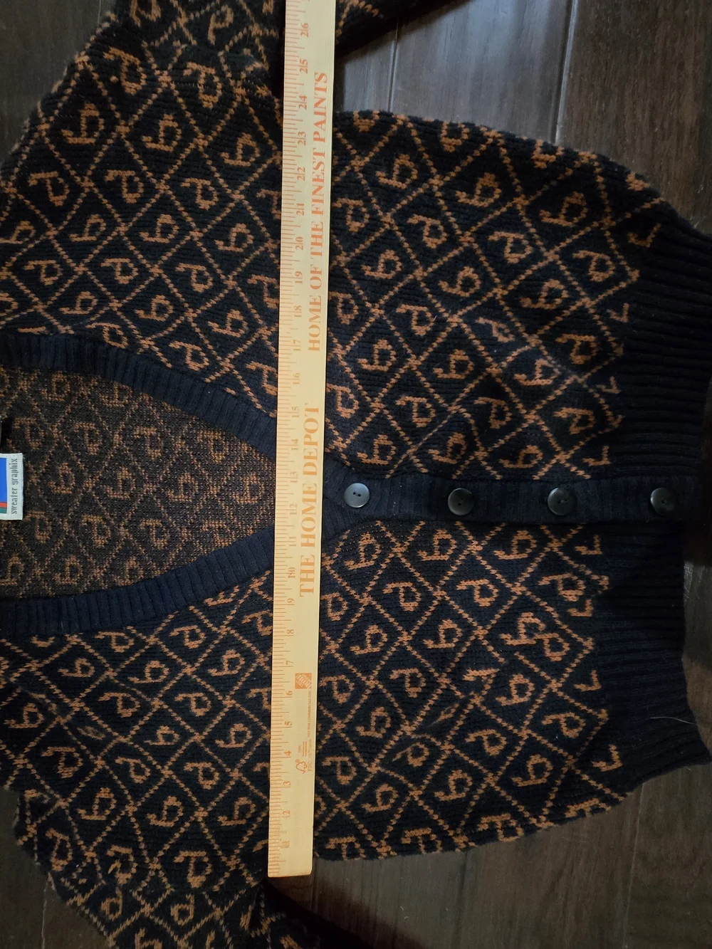 Vintage 90s Sweater Graphix Geometric Knit Cardigan Grandpa Grunge Men’s L